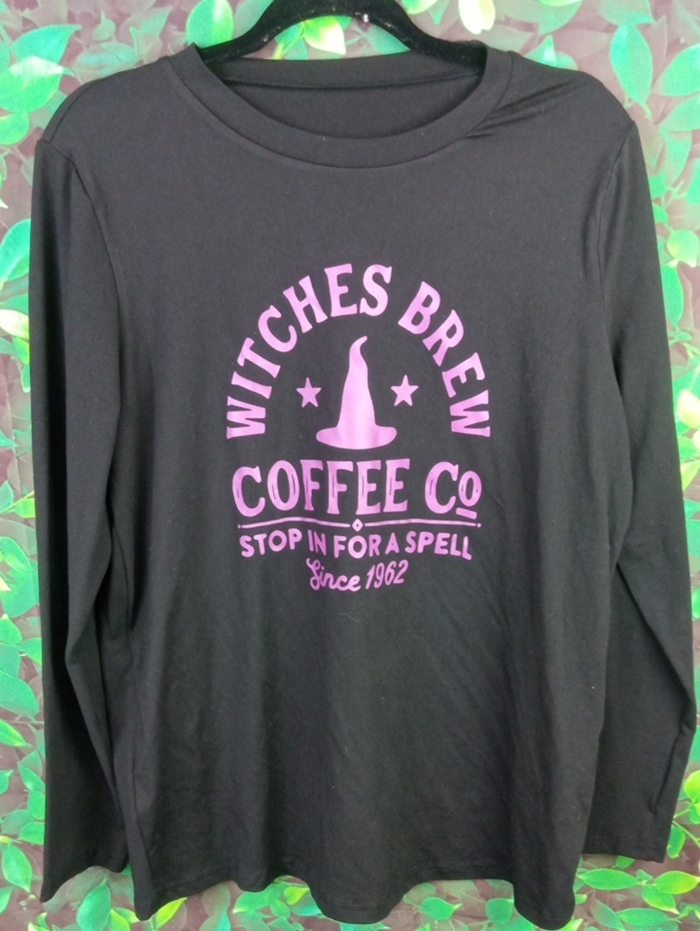 👻🍒 Witches Brew Coffee Co. Black Long Sleeve Tee